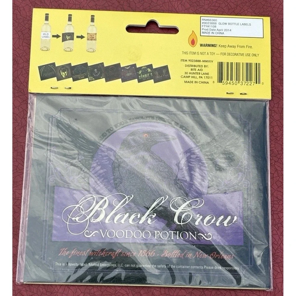 Halloween Spooky Bottle Labels Lot 2 Packs 13 Labels Glow Foil Spooky Village